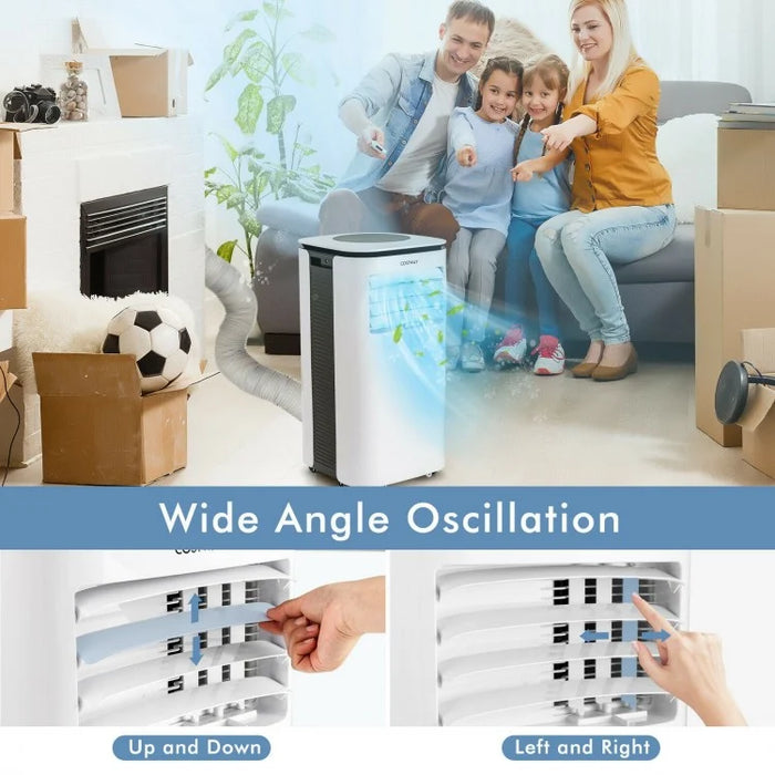 9000 BTU Costway White Portable Air Conditioner with 4-in-1 Modes