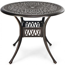 Load image into Gallery viewer, Costway Round Outdoor Dining Table with Umbrella Hole - Suitable for Pool, Backyard, Patio, and Parties
