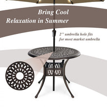 Load image into Gallery viewer, Costway Round Outdoor Dining Table with Umbrella Hole - Suitable for Pool, Backyard, Patio, and Parties
