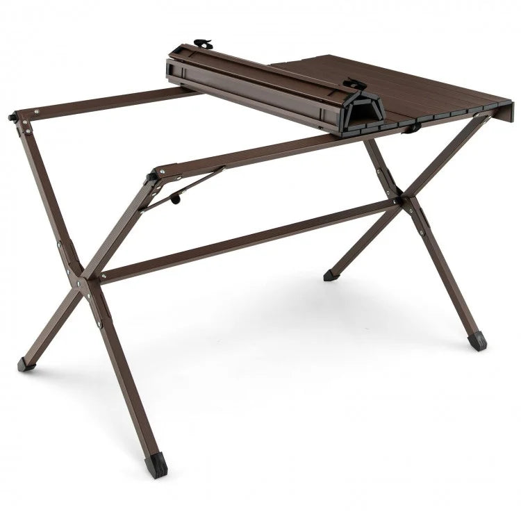 Costway Outdoor Camping Folding Table with Carry Bag - Seats 4-6 People, Suitable for Camping and Hiking