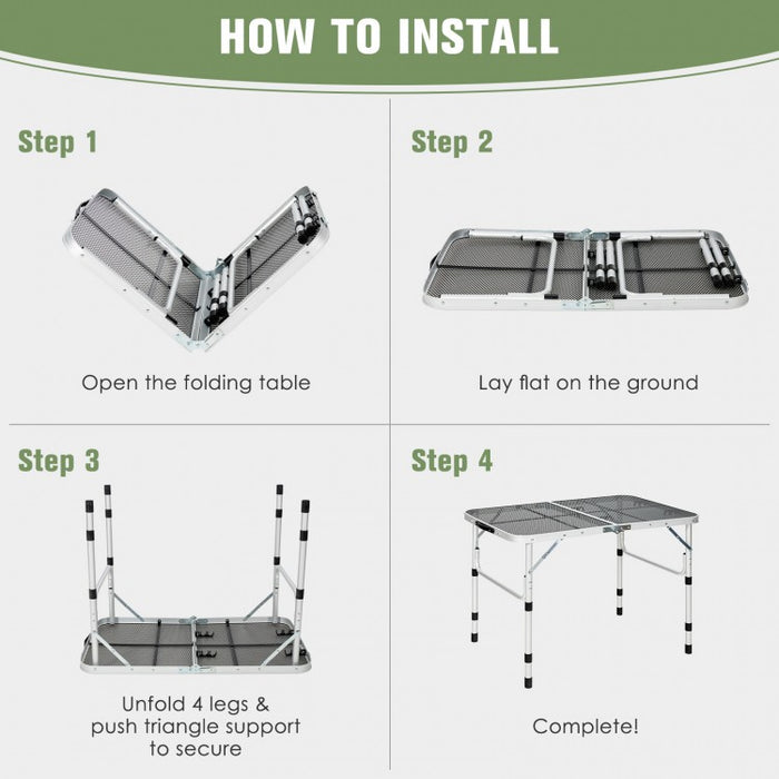 Outdoor Camping Folding BBQ Table, Easy to Assemble and Portable