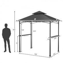 Load image into Gallery viewer, 8x5 Outdoor Gazebo Barbecue Shelter Dual-Tier Canopy Tent
