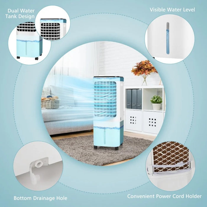4-in-1 LED Evaporative Cooler and Fan with 12L Water Tank