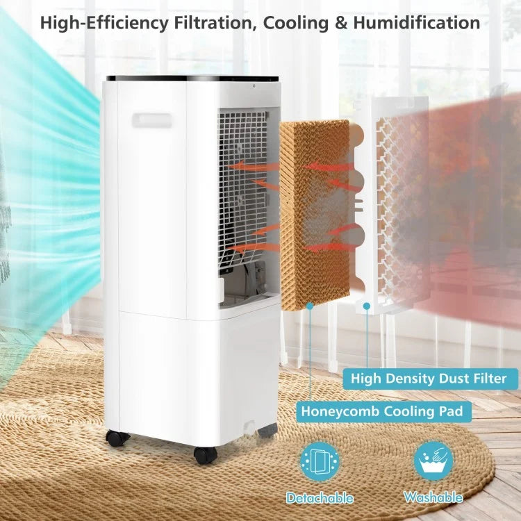 4-in-1 LED Evaporative Cooler and Fan with 12L Water Tank
