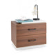 Modern Minimalist Brown 2-Drawer Bedside Table Nightstand