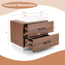Load image into Gallery viewer, Modern Minimalist Brown 2-Drawer Bedside Table Nightstand
