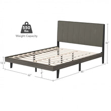 Load image into Gallery viewer, Modern Minimalist Solid Wood Upholstered Bed Frame with Headboard
