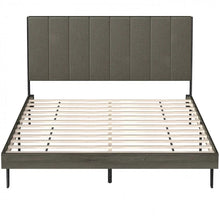 Load image into Gallery viewer, Modern Minimalist Solid Wood Upholstered Bed Frame with Headboard
