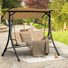 Charger l&#39;image dans la galerie, Costway Outdoor Swing with Canopy - Adjustable Sunshade, Suitable for Porch, Patio, and Garden
