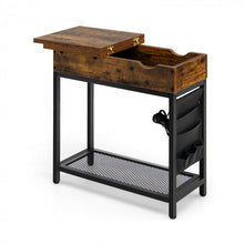 Load image into Gallery viewer, Costway Industrial Style Narrow Side Table with Charging Station - Suitable for Living Room

