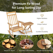 Load image into Gallery viewer, Outdoor Patio Wooden Rocking Chair Set with Folding Table
