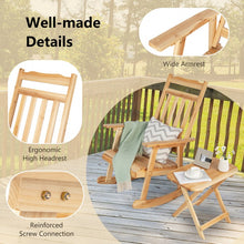 Load image into Gallery viewer, Outdoor Patio Wooden Rocking Chair Set with Folding Table
