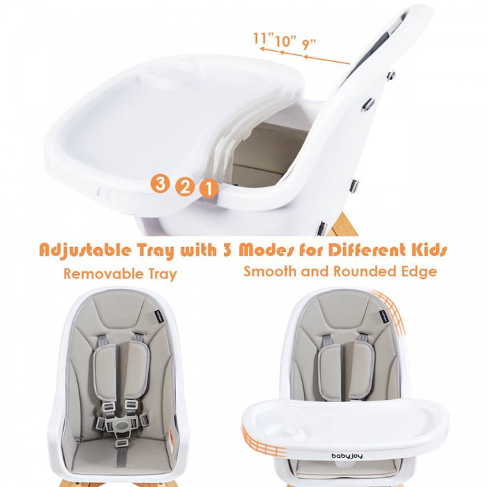 Multifunctional 3-in-1 Baby High Chair Rocking Chair with Anti-Slip Pad