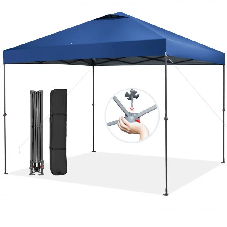 Costway 10x10 ft Outdoor Canopy Shade Pop-Up Tent with Carry Bag - Suitable for Backyard Parties and Gatherings