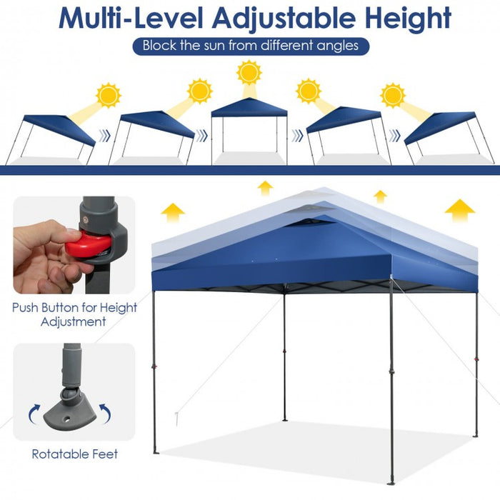 Costway 10x10 ft Outdoor Canopy Shade Pop-Up Tent with Carry Bag - Suitable for Backyard Parties and Gatherings