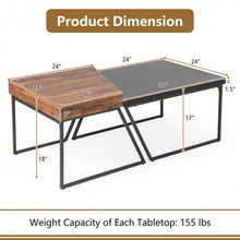 Load image into Gallery viewer, Costway Coffee Table and Side Table Set of 2 - Modern Design for Separate Use, Suitable for Living Room
