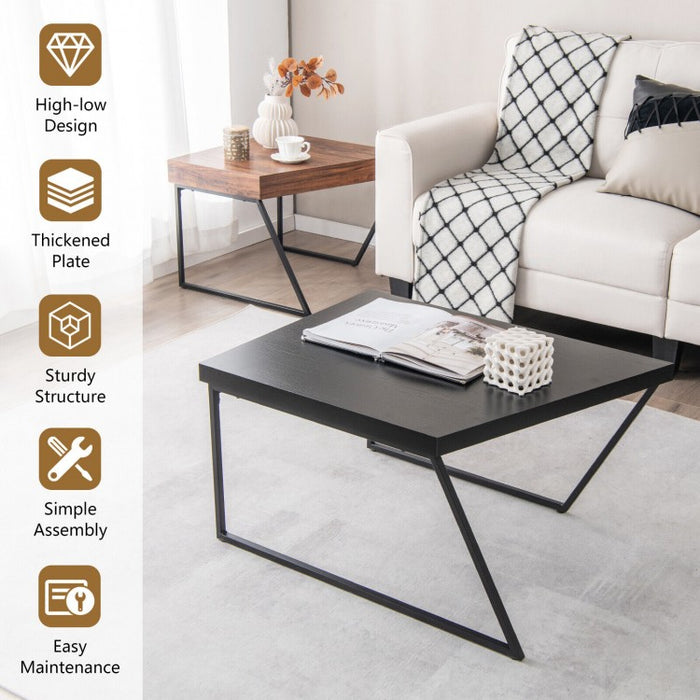 Costway Coffee Table and Side Table Set of 2 - Modern Design for Separate Use, Suitable for Living Room