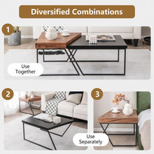 Load image into Gallery viewer, Costway Coffee Table and Side Table Set of 2 - Modern Design for Separate Use, Suitable for Living Room
