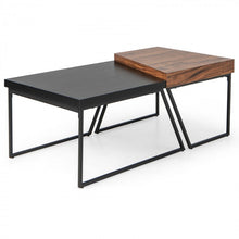 Load image into Gallery viewer, Costway Coffee Table and Side Table Set of 2 - Modern Design for Separate Use, Suitable for Living Room
