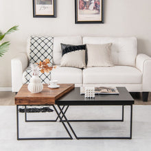 Load image into Gallery viewer, Costway Coffee Table and Side Table Set of 2 - Modern Design for Separate Use, Suitable for Living Room
