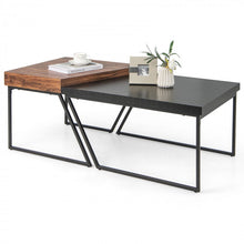 Load image into Gallery viewer, Costway Coffee Table and Side Table Set of 2 - Modern Design for Separate Use, Suitable for Living Room
