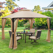 Charger l&#39;image dans la galerie, 10x12 Feet Outdoor Patio Gazebo Canopy Replacement Top with Ventilation and Drainage Holes for Parties and Gatherings

