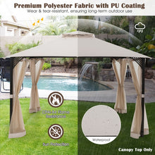 Charger l&#39;image dans la galerie, 10x12 Feet Outdoor Patio Gazebo Canopy Replacement Top with Ventilation and Drainage Holes for Parties and Gatherings
