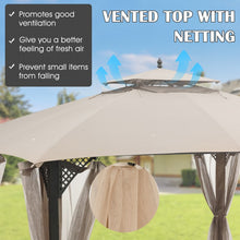 Charger l&#39;image dans la galerie, 10x12 Feet Outdoor Patio Gazebo Canopy Replacement Top with Ventilation and Drainage Holes for Parties and Gatherings
