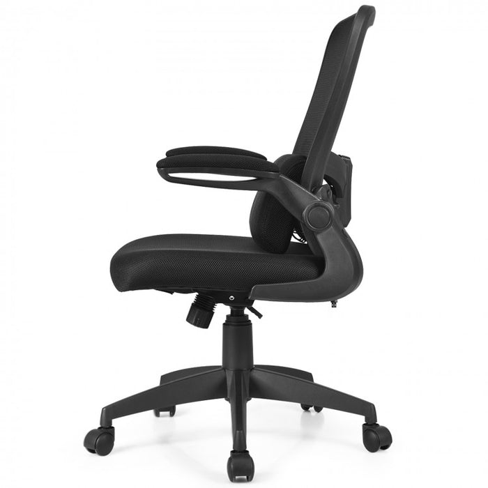 Black Mesh Minimalist Modern Office Computer Chair with Lumbar Pillow