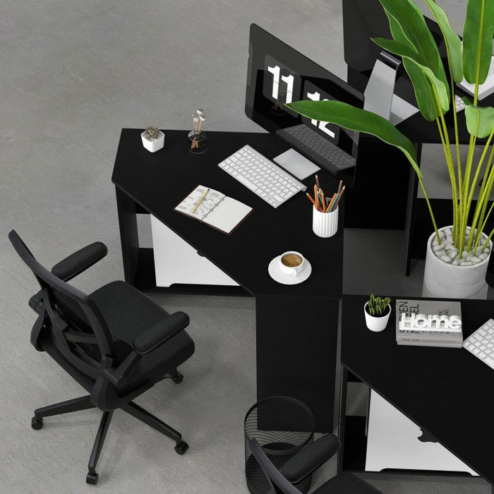 Black Mesh Minimalist Modern Office Computer Chair with Lumbar Pillow