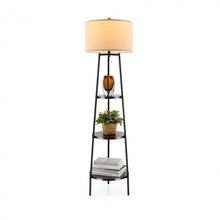 Charger l&#39;image dans la galerie, Modern 3-Tier Storage Shelf Floor Lamp Stand
