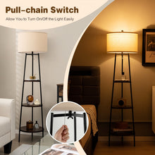 Charger l&#39;image dans la galerie, Modern 3-Tier Storage Shelf Floor Lamp Stand
