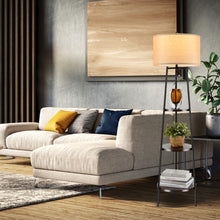Charger l&#39;image dans la galerie, Modern 3-Tier Storage Shelf Floor Lamp Stand
