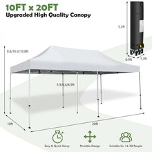 Load image into Gallery viewer, 10 x 20 Ft Outdoor Camping Canopy Tent with Carry Bag, Easy Setup
