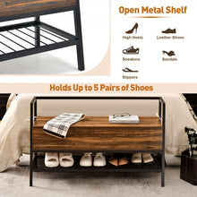 Load image into Gallery viewer, Industrial Style Metal Storage Shoe Bench
