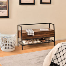 Load image into Gallery viewer, Industrial Style Metal Storage Shoe Bench
