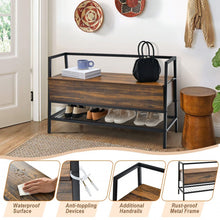 Load image into Gallery viewer, Industrial Style Metal Storage Shoe Bench
