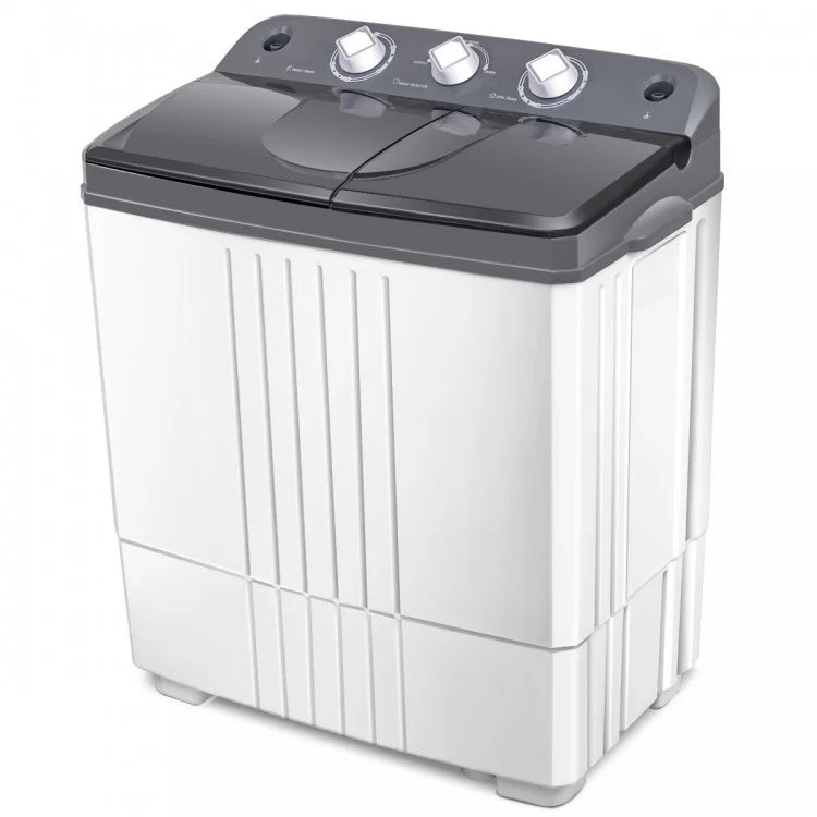 White Semi-Automatic Portable Washing Machine and Spin Dryer