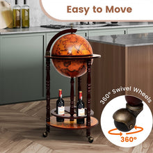 Charger l&#39;image dans la galerie, Costway Globe Small Bar Cabinet in Mid Century Style with Wine Rack - Suitable for Restaurant and Bar
