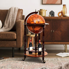 Charger l&#39;image dans la galerie, Costway Globe Small Bar Cabinet in Mid Century Style with Wine Rack - Suitable for Restaurant and Bar
