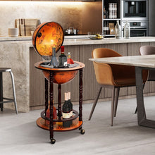 Charger l&#39;image dans la galerie, Costway Globe Small Bar Cabinet in Mid Century Style with Wine Rack - Suitable for Restaurant and Bar
