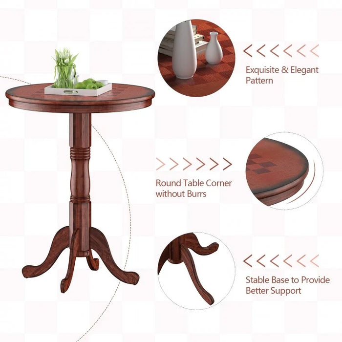 Costway Mid Century Modern Round Dining Table Chess Table - Suitable for Restaurant and Bar