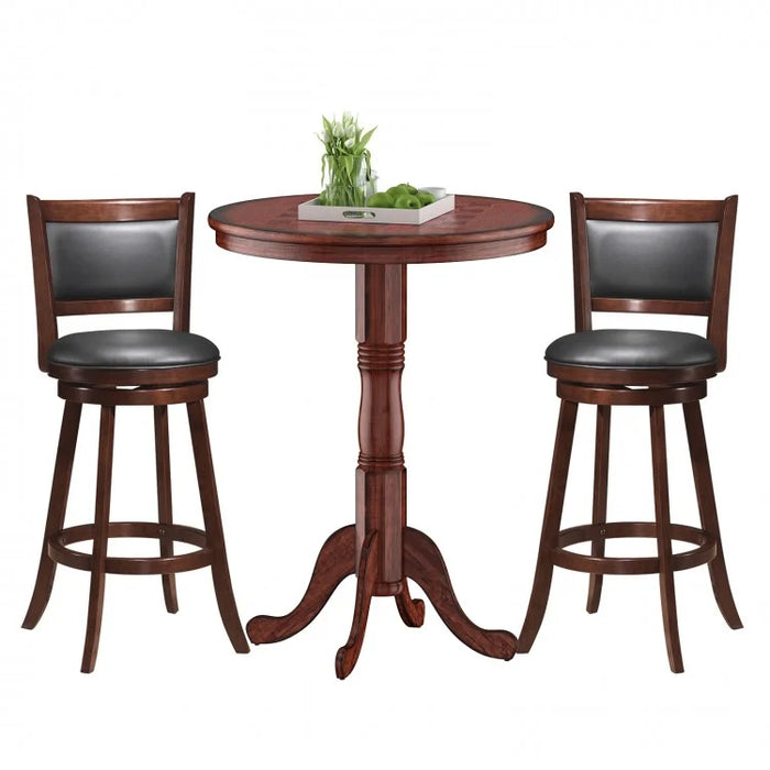 Costway Mid Century Modern Round Dining Table Chess Table - Suitable for Restaurant and Bar