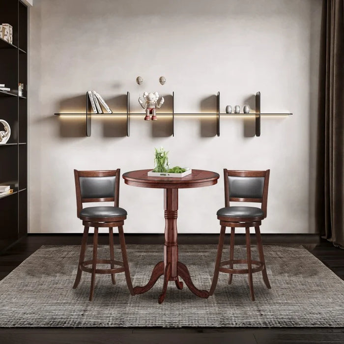Costway Mid Century Modern Round Dining Table Chess Table - Suitable for Restaurant and Bar