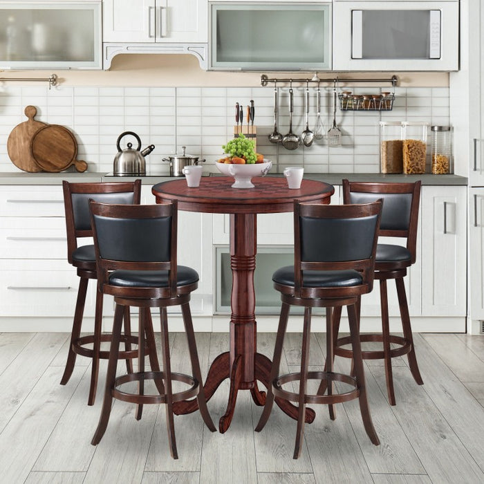 Costway Mid Century Modern Round Dining Table Chess Table - Suitable for Restaurant and Bar