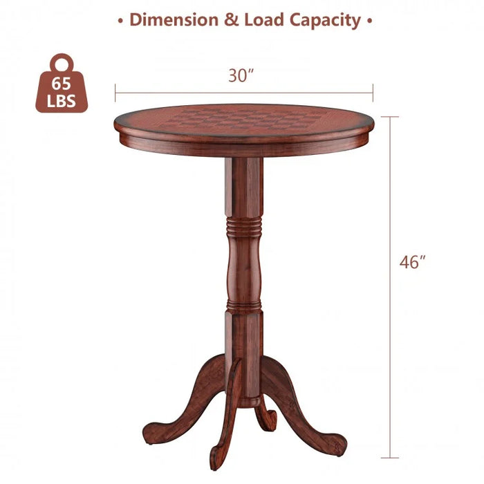 Costway Mid Century Modern Round Dining Table Chess Table - Suitable for Restaurant and Bar