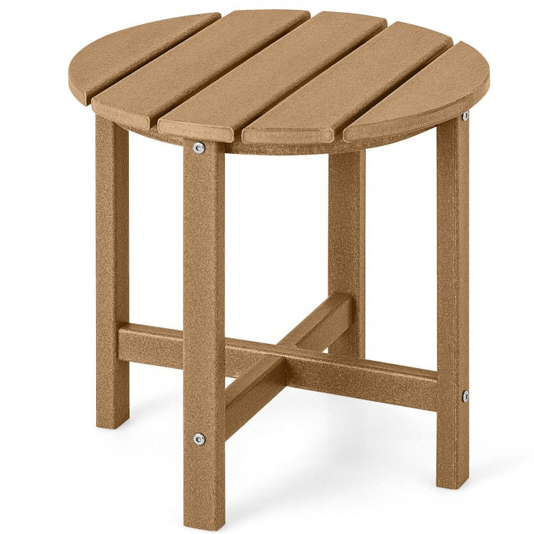 Costway Modern Round Coffee Table Wood - Suitable for Patio, Backyard, Pool, and Cafe