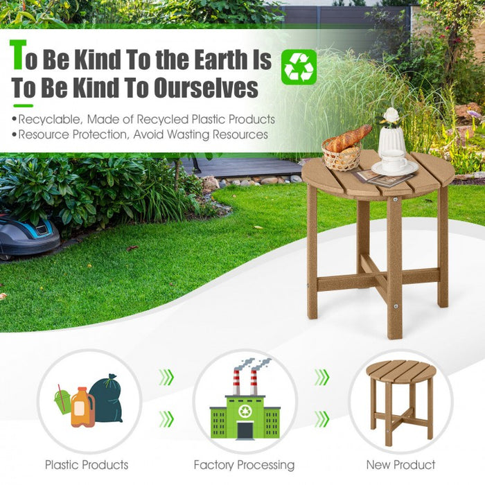 Costway Modern Round Coffee Table Wood - Suitable for Patio, Backyard, Pool, and Cafe