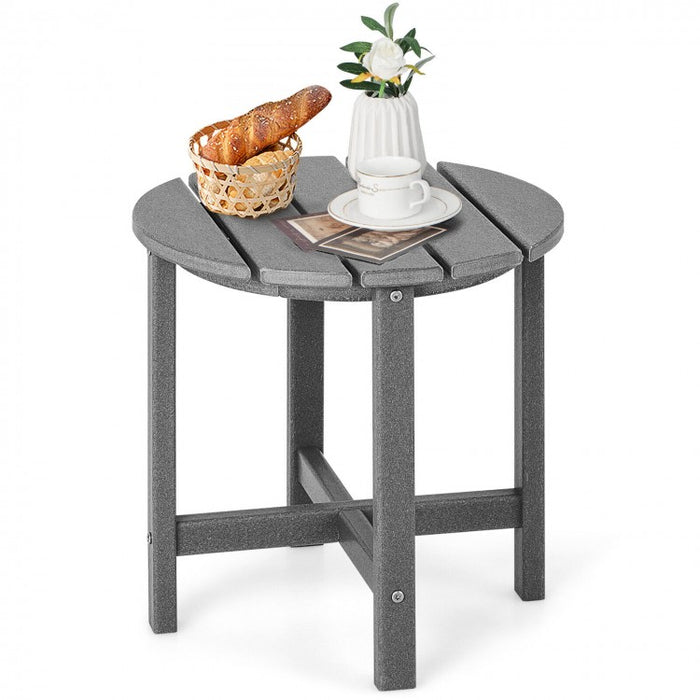 Costway Modern Round Coffee Table Wood - Suitable for Patio, Backyard, Pool, and Cafe