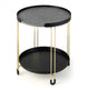 Modern Detachable Tray Round Black Two-Tier Side Table